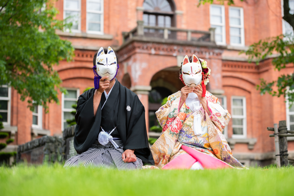 狐の嫁入り 手作りお面でWedding Photo【お客様の声】 | ウェディング